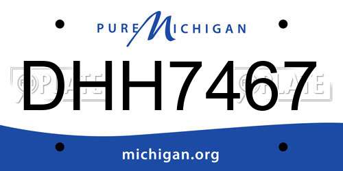 DHH7467 Michigan License Plate