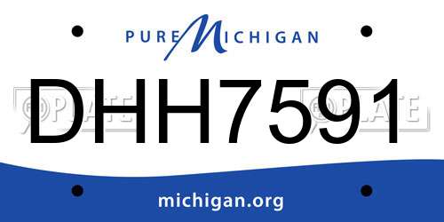DHH7591 Michigan License Plate