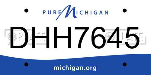DHH7645 Michigan License Plate