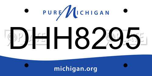 DHH8295 Michigan License Plate