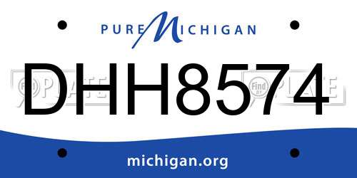 DHH8574 Michigan License Plate