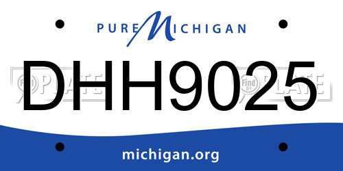 DHH9025 Michigan License Plate