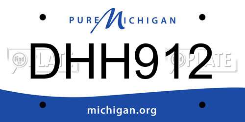 DHH912 Michigan License Plate
