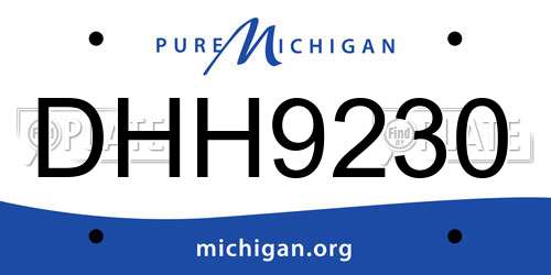 DHH9230 Michigan License Plate