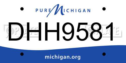 DHH9581 Michigan License Plate