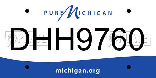 DHH9760 Michigan License Plate