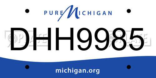 DHH9985 Michigan License Plate