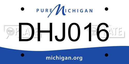 DHJ016 Michigan License Plate