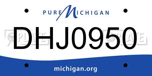 DHJ0950 Michigan License Plate
