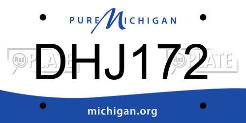 DHJ172 Michigan License Plate