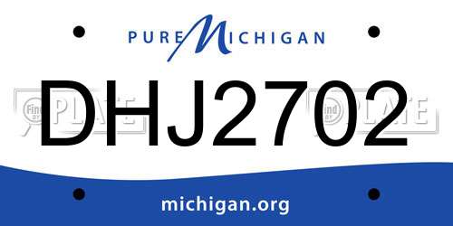 DHJ2702 Michigan License Plate