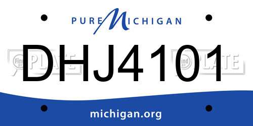 DHJ4101 Michigan License Plate