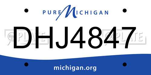 DHJ4847 Michigan License Plate