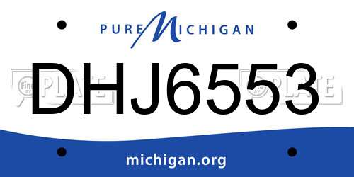 DHJ6553 Michigan License Plate