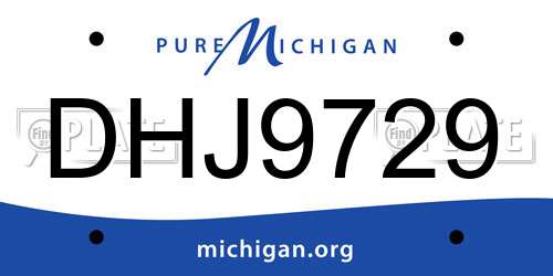 DHJ9729 Michigan License Plate