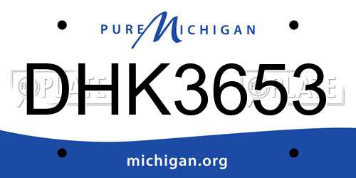DHK3653 Michigan License Plate