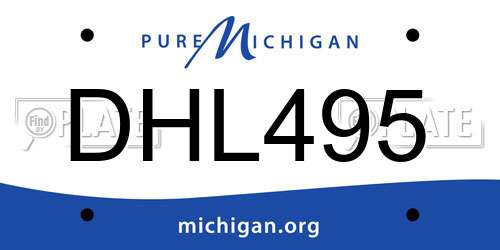 DHL495 Michigan License Plate
