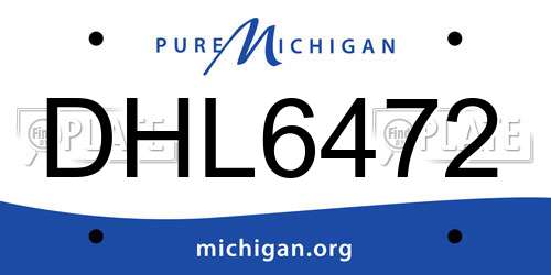 DHL6472 Michigan License Plate