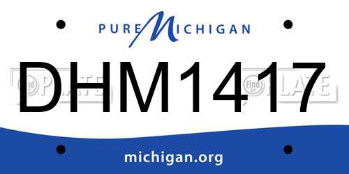 DHM1417 Michigan License Plate