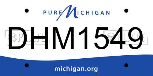 DHM1549 Michigan License Plate