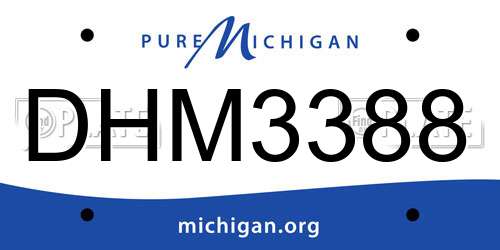 DHM3388 Michigan License Plate