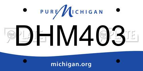 DHM403 Michigan License Plate