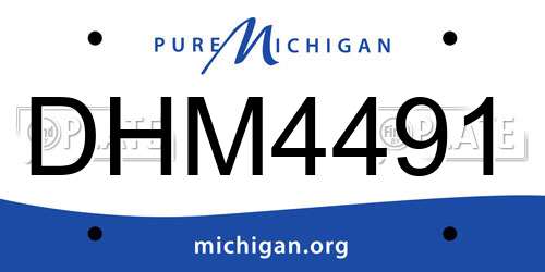 DHM4491 Michigan License Plate