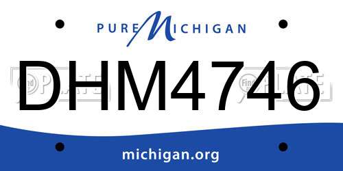 DHM4746 Michigan License Plate
