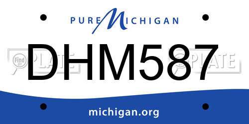 DHM587 Michigan License Plate