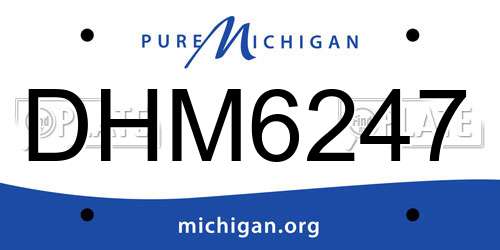 DHM6247 Michigan License Plate