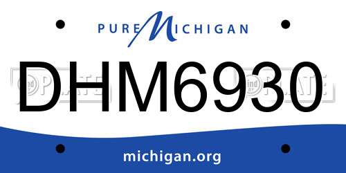 DHM6930 Michigan License Plate