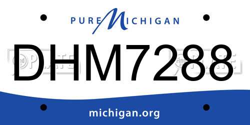 DHM7288 Michigan License Plate