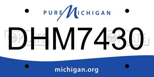 DHM7430 Michigan License Plate