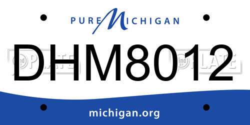 DHM8012 Michigan License Plate