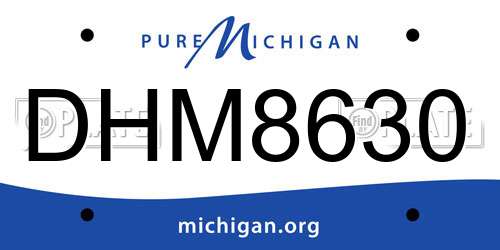 DHM8630 Michigan License Plate