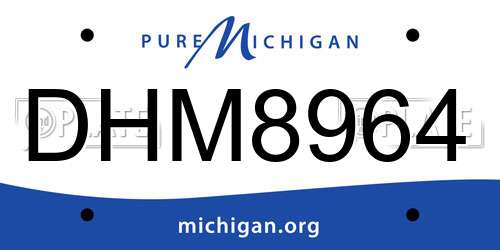 DHM8964 Michigan License Plate