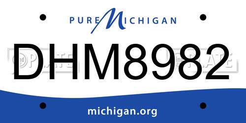 DHM8982 Michigan License Plate