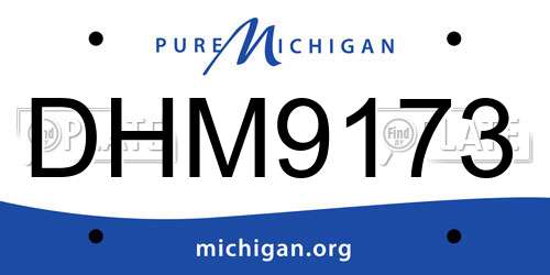DHM9173 Michigan License Plate