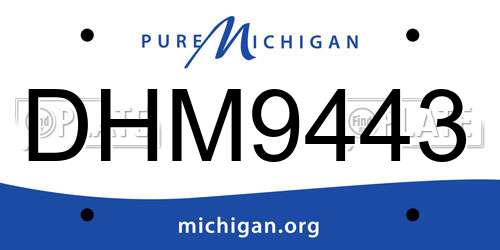 DHM9443 Michigan License Plate