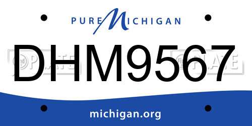 DHM9567 Michigan License Plate