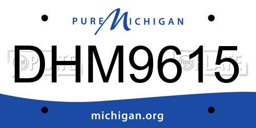 DHM9615 Michigan License Plate