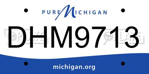 DHM9713 Michigan License Plate