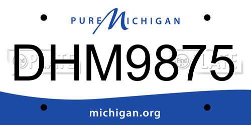 DHM9875 Michigan License Plate