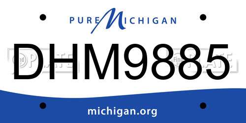 DHM9885 Michigan License Plate