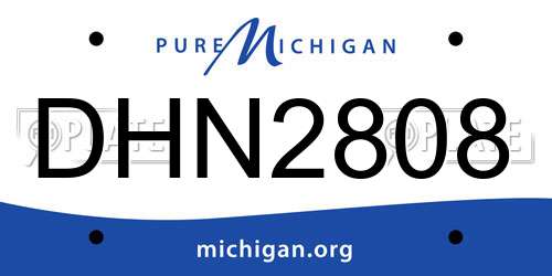 DHN2808 Michigan License Plate
