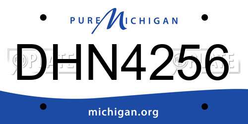 DHN4256 Michigan License Plate
