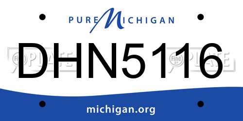 DHN5116 Michigan License Plate