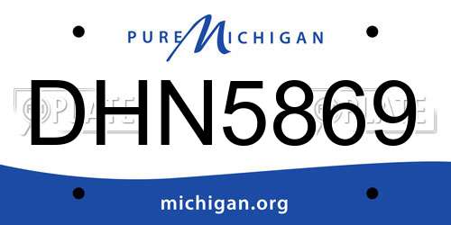 DHN5869 Michigan License Plate