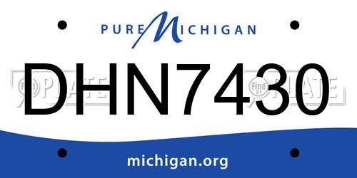 DHN7430 Michigan License Plate