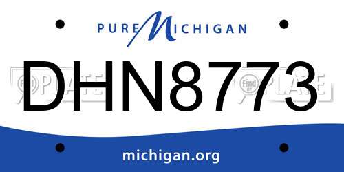 DHN8773 Michigan License Plate